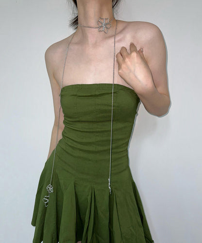 Skinny Gold Metal Overgild Hollowed Out Lariat Necklace