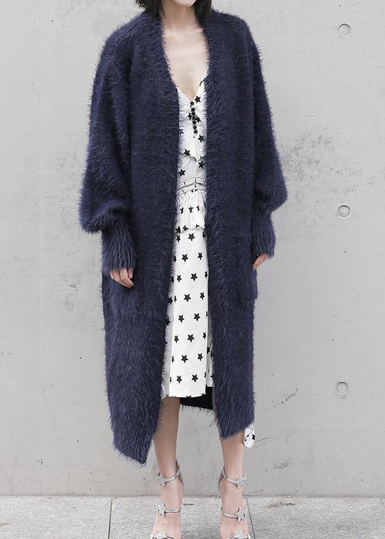 Aesthetic Dark Blue Clothing Fall Patchwork Knit