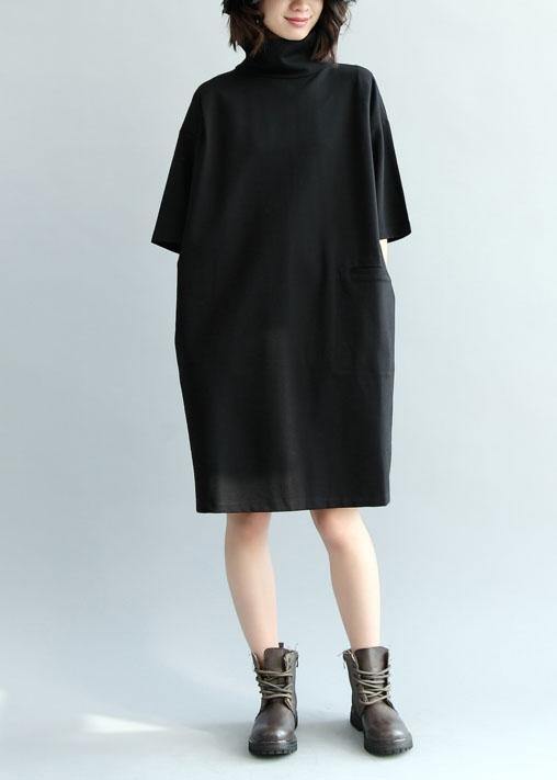 Aesthetic High Waist Sweater Black Thick Hipster Sweater Dress Fall