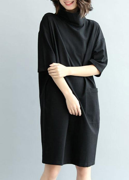Aesthetic High Waist Sweater Black Thick Hipster Sweater Dress Fall