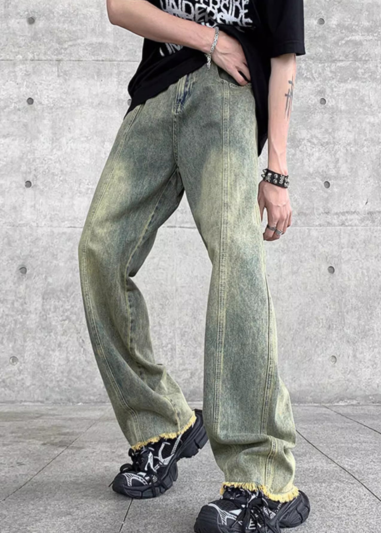 American Fringe Fringed Slightly Flared Denim Pants