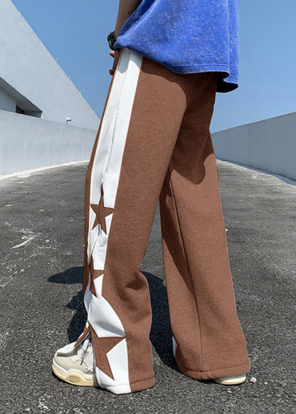 American Style Brown Pentagram Pants Clothing Summer