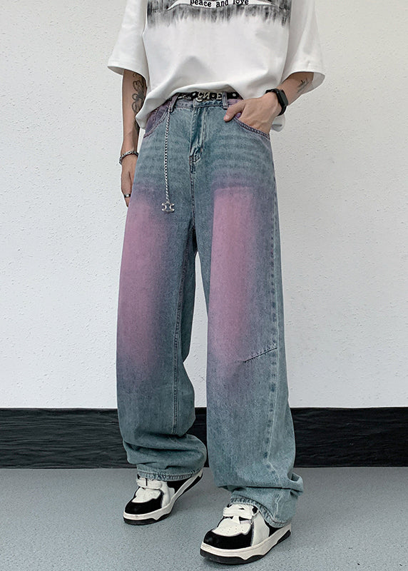 American Style Gradient Color Denim Pants Fall