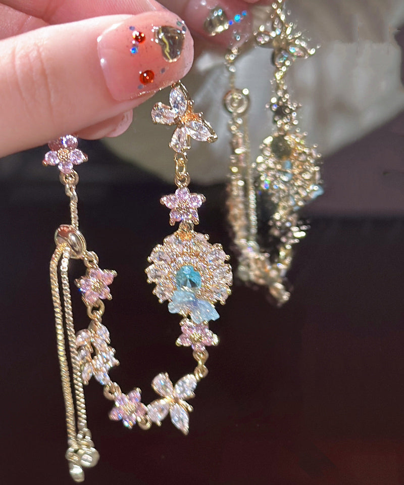 Art Colorblock Crystal Zircon Butterfly Charm Bracelet Gh1007