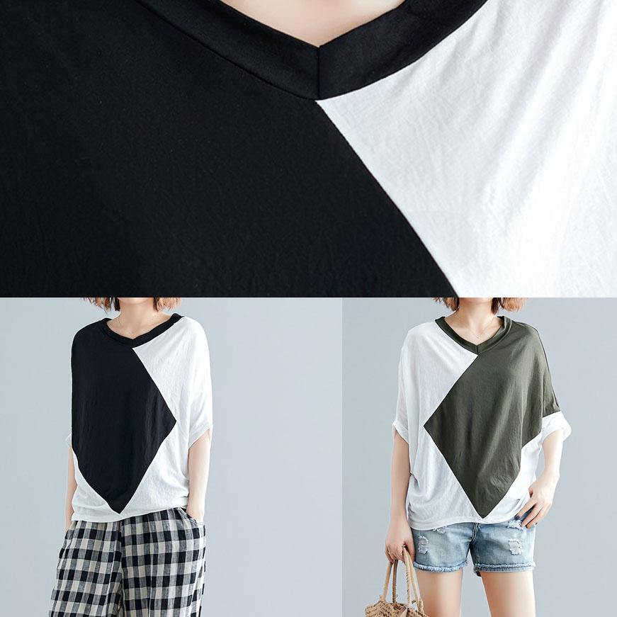 Art Green Cotton Blouses for Patchwork Baggy Summer Blouse