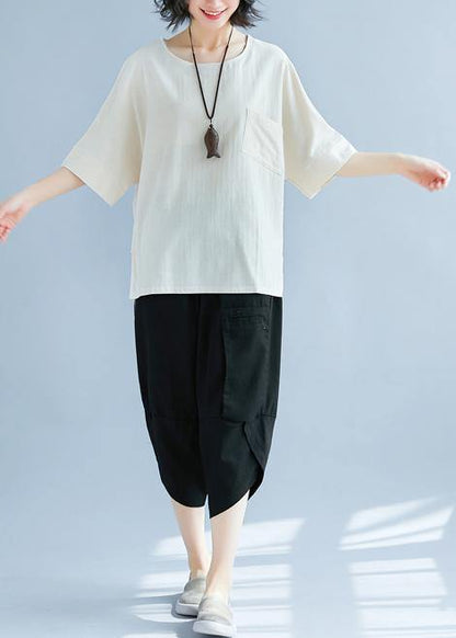 Art Khaki Linen Tunic Pattern Tutorials Hooded Side Open Baggy Summer Shirts