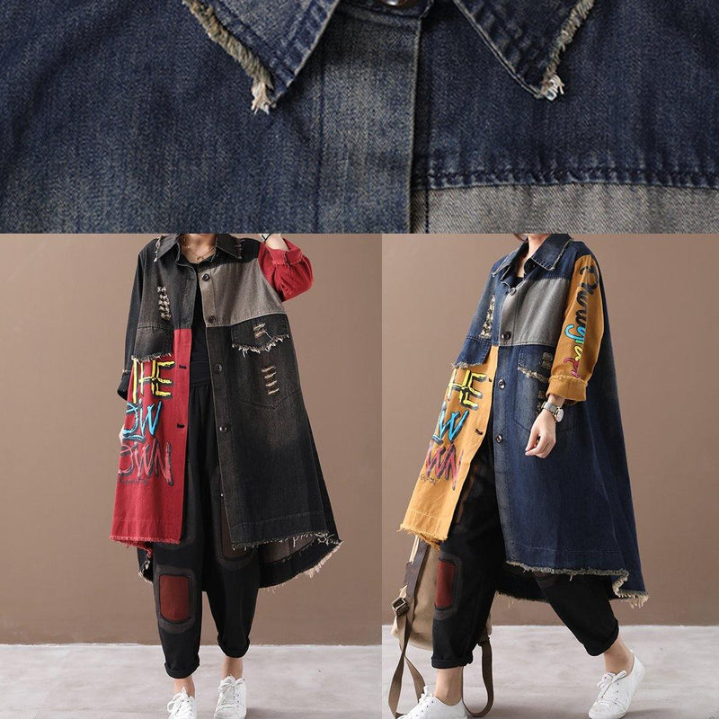 Art Lapel Hole Fine Spring Coats Yellow Letter Clothing Jackets