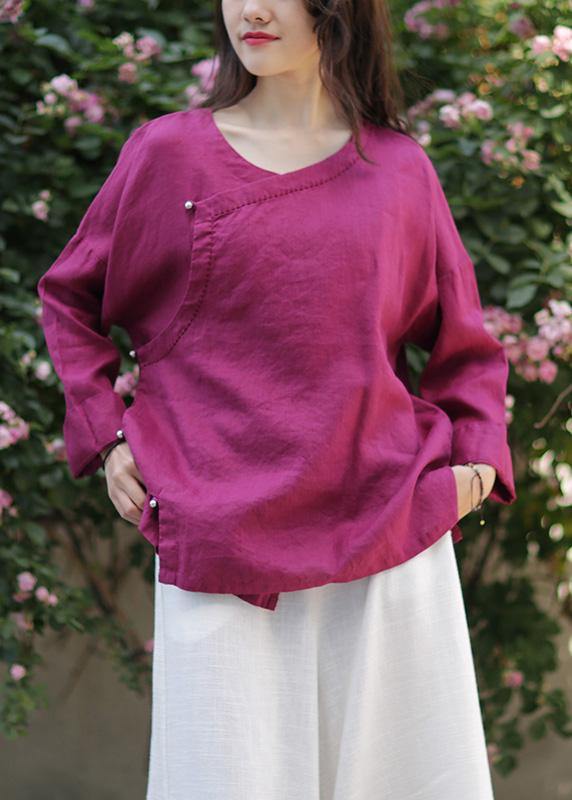 Art O Neck Batwing Sleeve Shirts Inspiration Burgundy Shirts