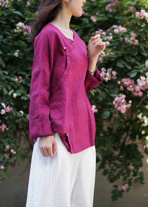 Art O Neck Batwing Sleeve Shirts Inspiration Burgundy Shirts