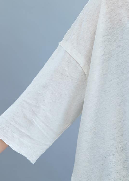 Art O Neck Asymmetric Shirts Ideas White Top