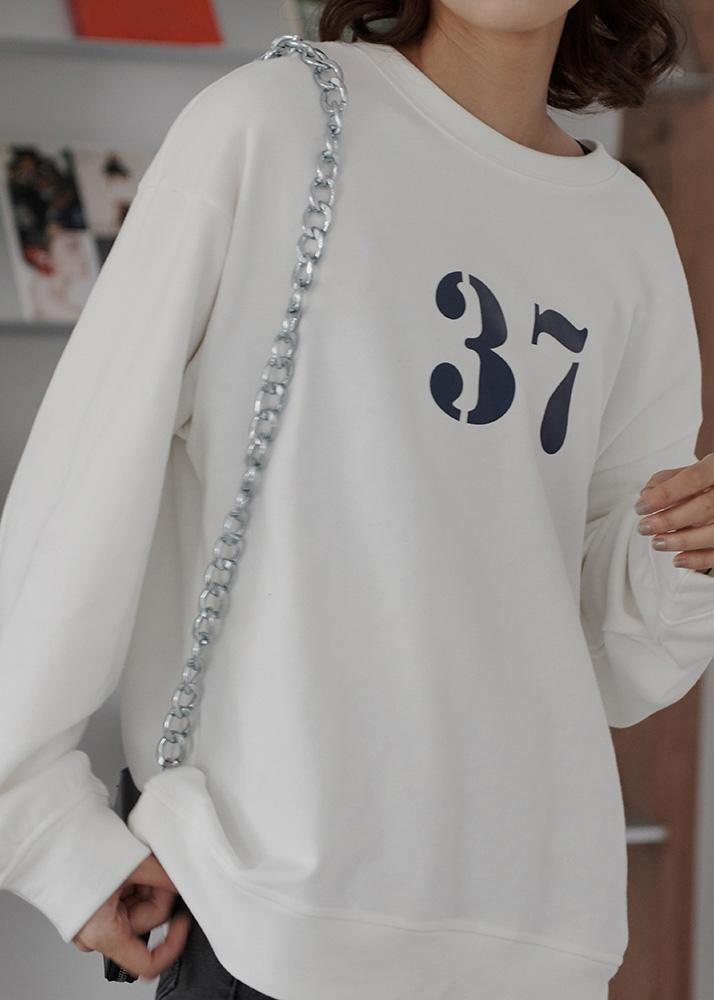 Art white cotton shirts alphabet prints Plus Size Clothing fall shirt
