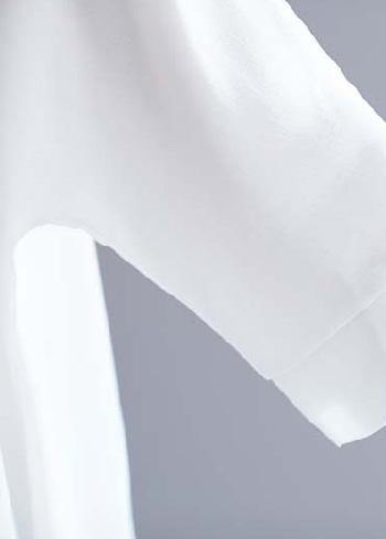 Art White Cotton Top Silhouette Low High Design Midi Summer Half Sleeve Shirt