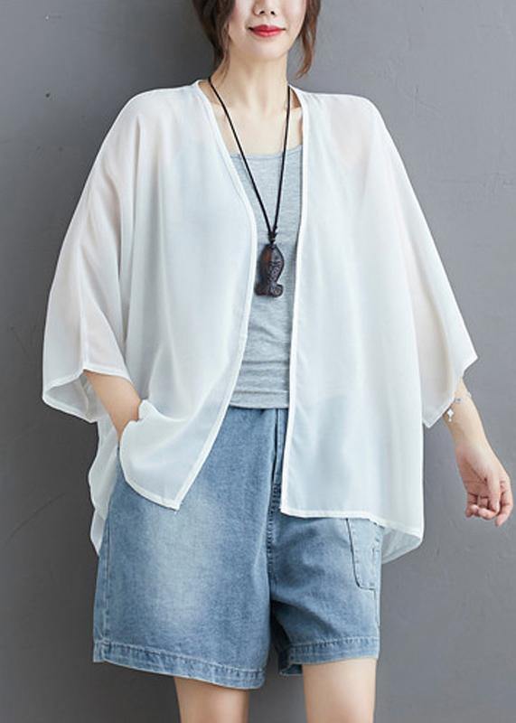Art Wild Chiffon Summertunic Top Design White Blouses