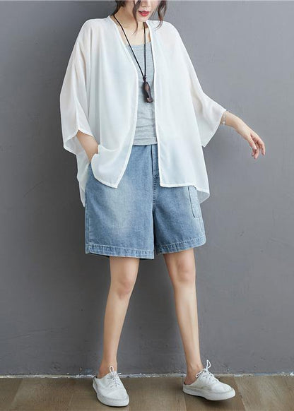 Art Wild Chiffon Summertunic Top Design White Blouses