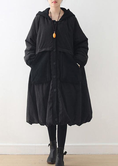 Autumn and Winter New Original Design Loose Large Size Literary Retro Quilted Warm Cotton-padded Jacket Striped Hooded Padded Jacket