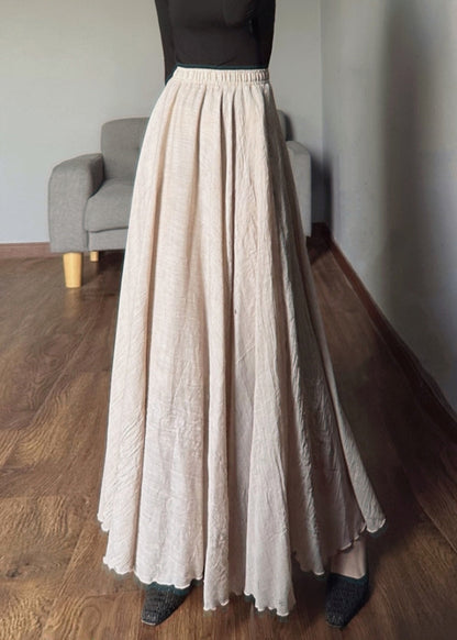 Color Geometry Elastic Waist Exra Large Hem Linen Skirts Spring