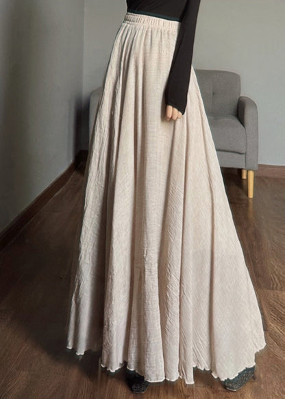 Black Geometry Elastic Waist Exra Large Hem Linen Skirts Spring
