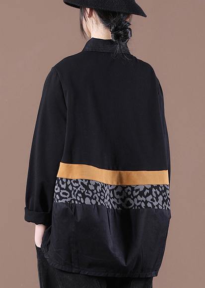 Beautiful Black Patchwork Sweatshirts Tracksuits