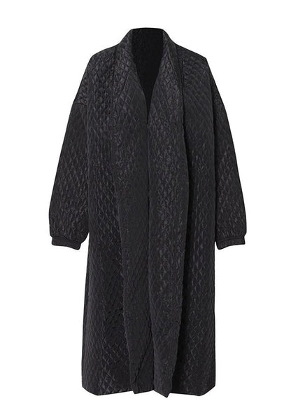 Black Peter Pan Collar Oversized Fine Cotton Filled Puffers Jackets Winter