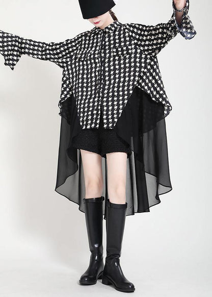 Beautiful Black Print flare sleeve Chiffon Jacket Summer