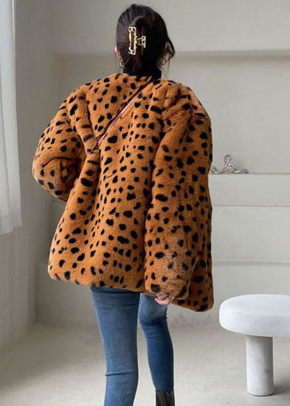 Chocolate Thick Faux Fur Coat Outwear Winter
