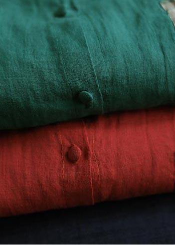 Beautiful Lapel Patchwork Spring Blouse Fabrics Green Plaid Shirts