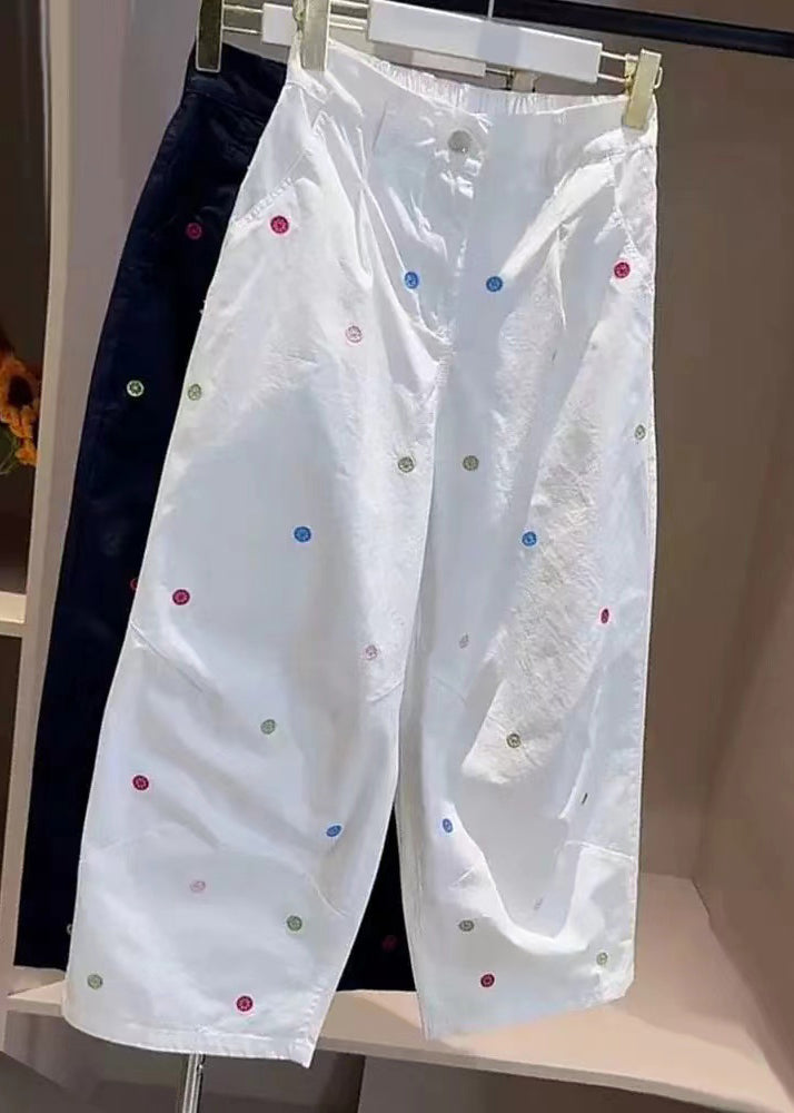 Love Embroidered Cotton Harem Pants Fall