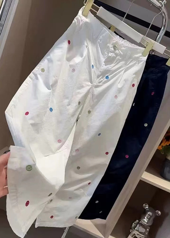 Love Embroidered Cotton Harem Pants Fall