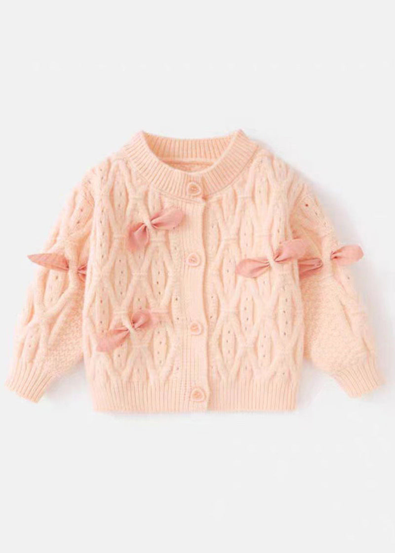 Purple O-neck Button Cotton Knit Cardigans Spring