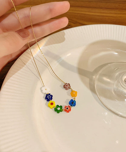 Rainbow Overgild Coloured Glaze Beading Necklace