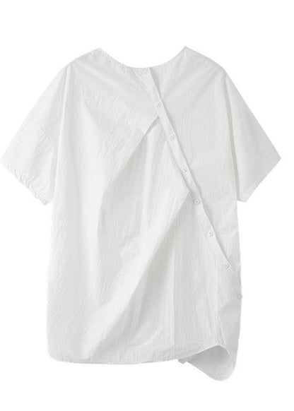 White Cinched Cotton Top Summer