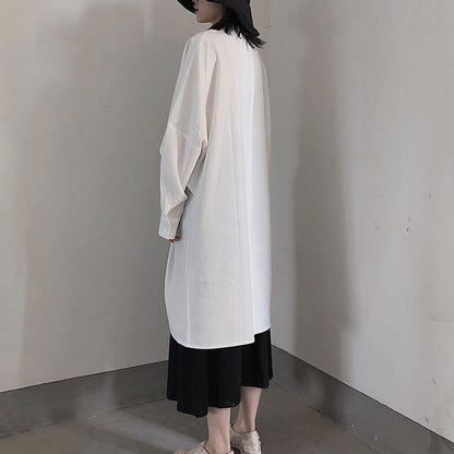 White Tunics for Stand Collar Hollow Out Maxi Spring Dresses