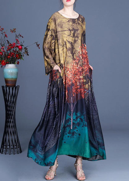 Yellow Print Pockets Summer Spring Party Dress