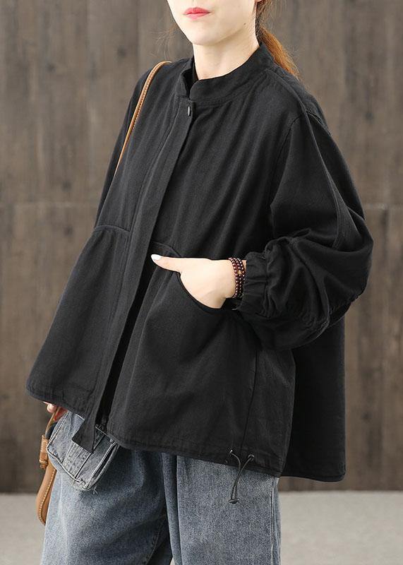 Black Clothes for Zippered Pockets Daily Tops