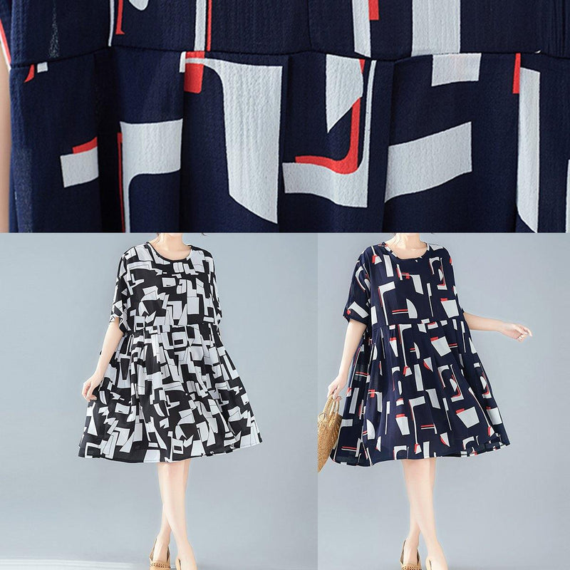 Blue Cotton Outfit Prints Dresses Summer Dresses