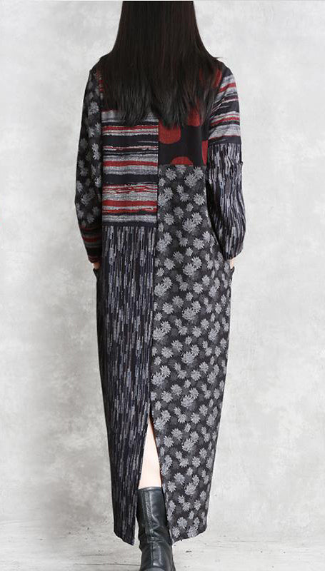 Cotton Tunic Dressfine Irregular Split Draped Maxi Dress