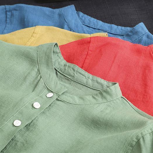 Green Linen Clothes for O Neck Patchwork Maxi Spring Dresses