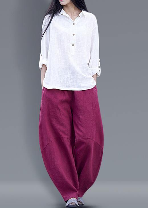 Harem Pants Cotton Work Outfits Yellow Long Pants