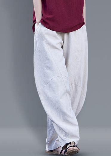 Harem Pants Cotton Work Outfits Burgundy Long Pants