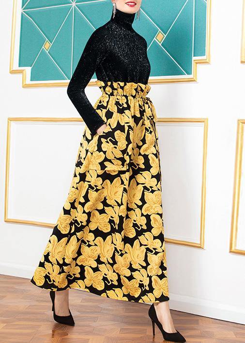 High Neck Cotton Winter Tunics for Inspiration Black Patchwork Cotton Dress