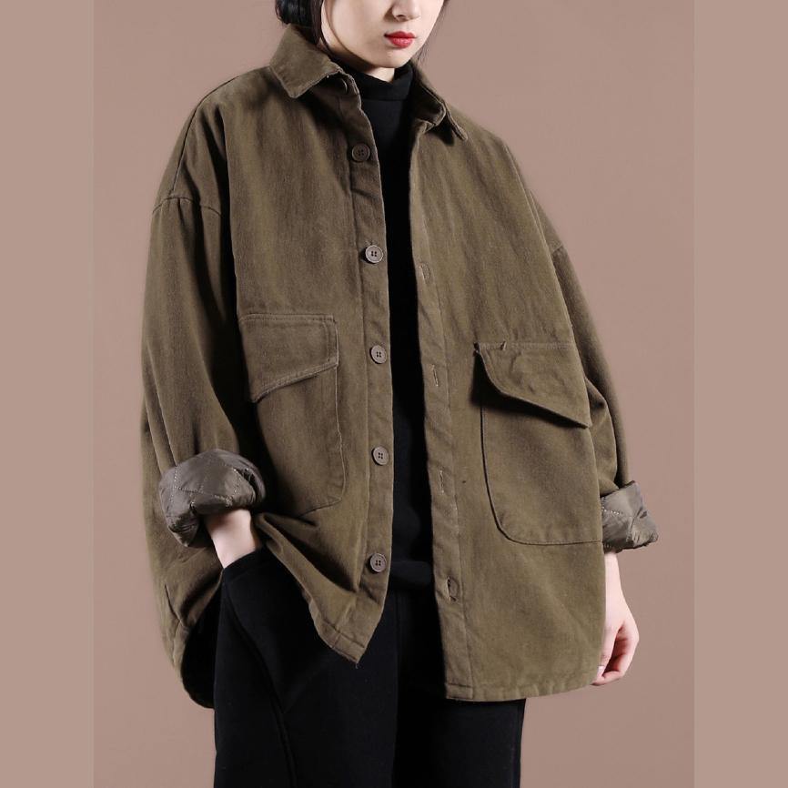 Beautiful lapel Button Down  spring for women chocolate short coats