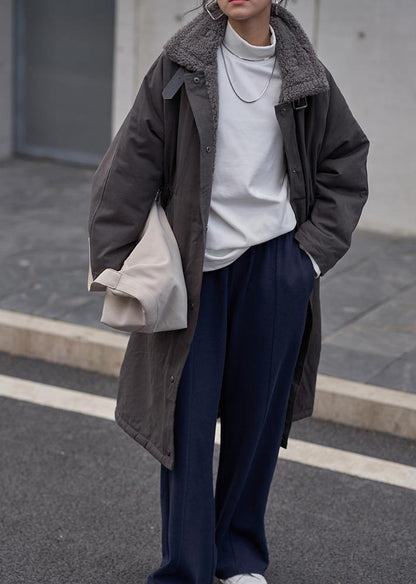 Stand Collar Drawstring Clothes for Gray Chocolate Daily Outwear