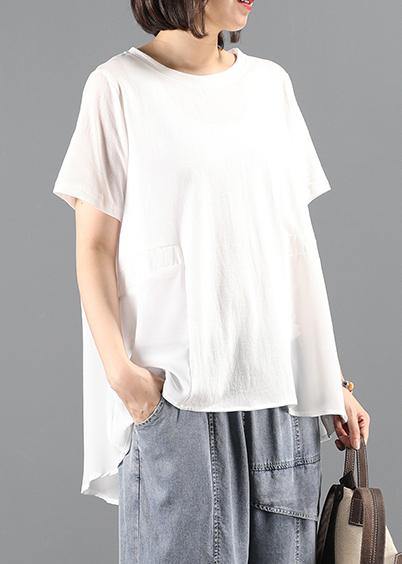 White Tops Wardrobes O Neck Patchwork Summer Tops