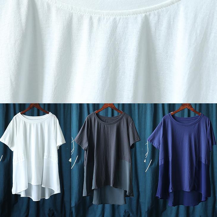 White Tops Wardrobes O Neck Patchwork Summer Tops