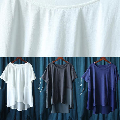 White Tops Wardrobes O Neck Patchwork Summer Tops