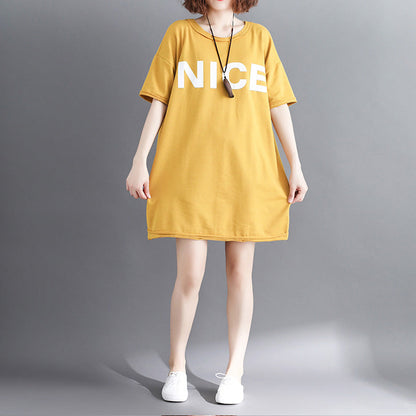 Yellow Cotton Clothes Omychic Tutorials O Neck Letter Clothing Tops