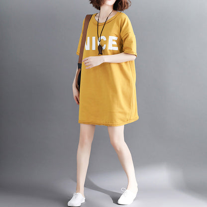Yellow Cotton Clothes Omychic Tutorials O Neck Letter Clothing Tops