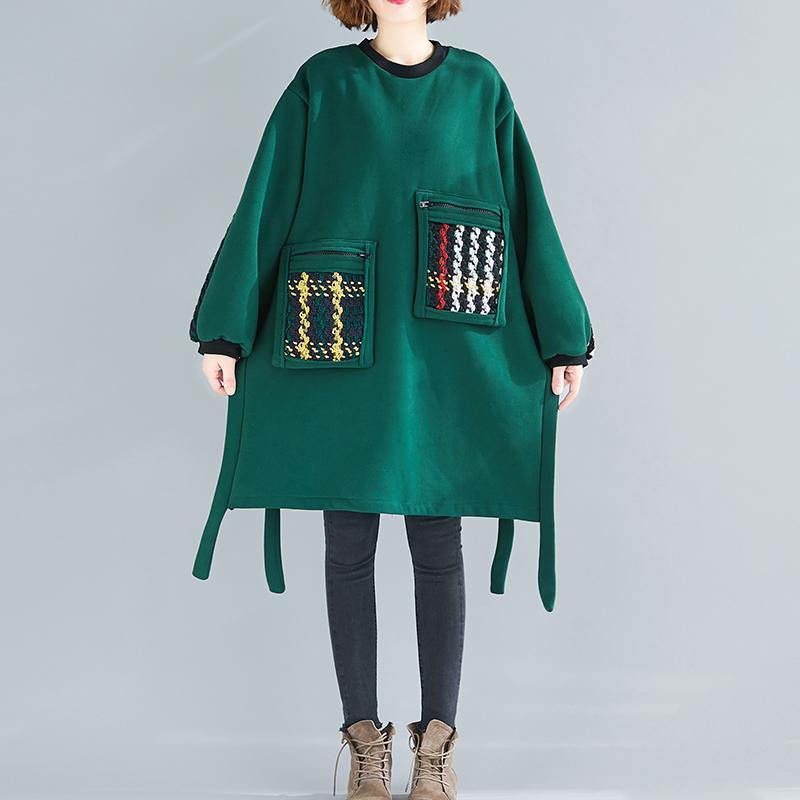 Black Cotton Clothes Patchwork Oversized Side Open Dress