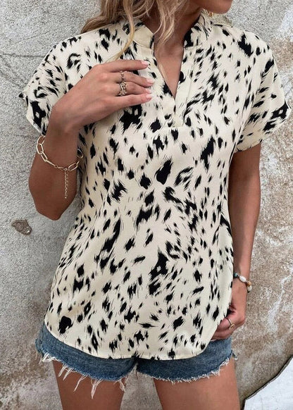 Beige Print Shirts Summer