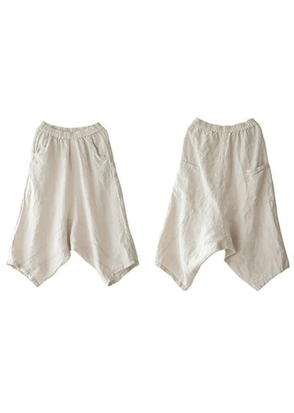 Yellow Geometry Color Linen Pocket Pants